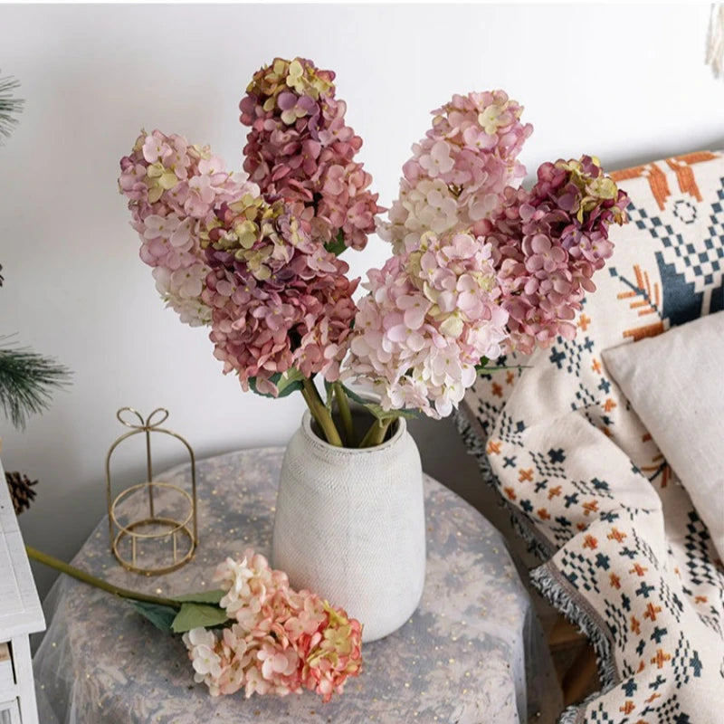 4Pcs Artificial Decoration Hydrangea Silk Flower for Home Decor Fake Hydrangea Wedding Table Floral Arrangement Party Bouquet