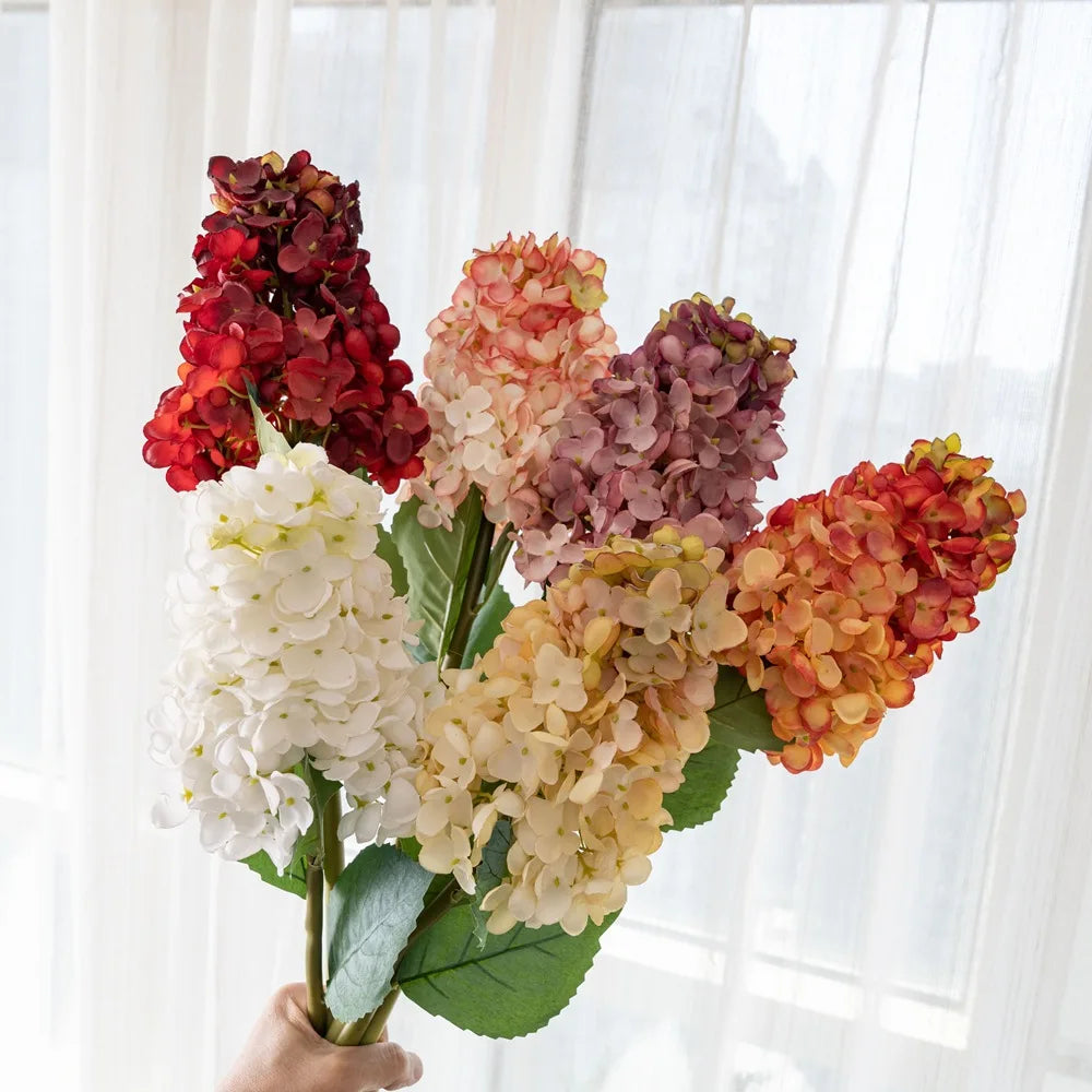 4Pcs Artificial Decoration Hydrangea Silk Flower for Home Decor Fake Hydrangea Wedding Table Floral Arrangement Party Bouquet